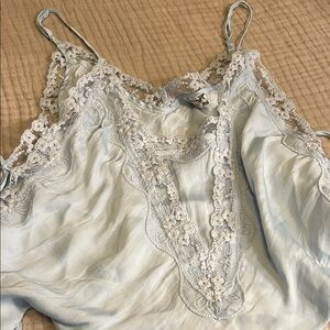 FP S Light Blue Lace Trim Camisole